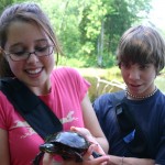 Students with a Painted Turtle
